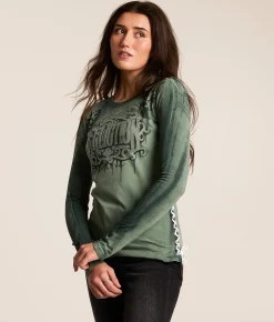 Tops | Affliction Skylar Ridge T-Shirt Lily Pad