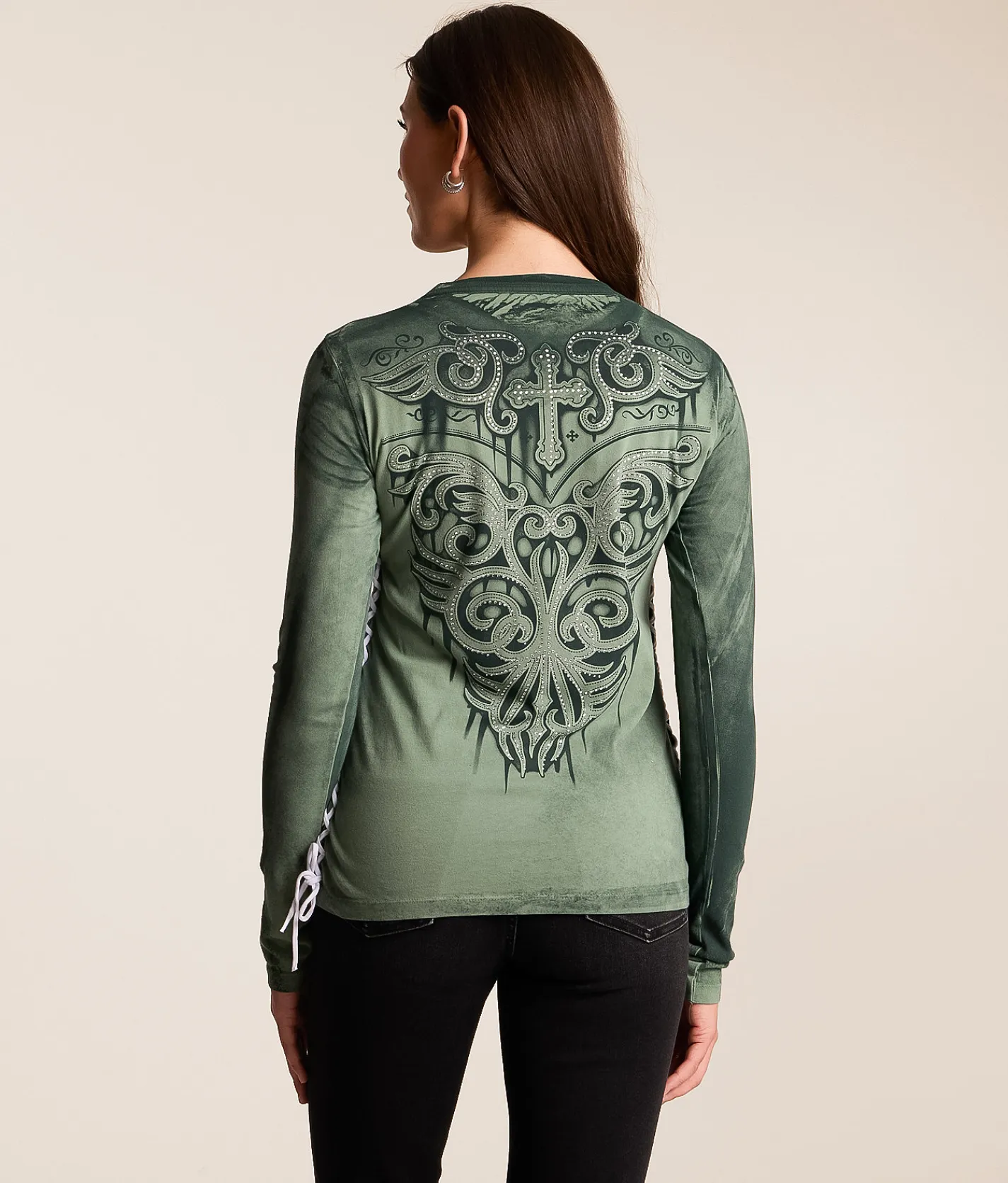 Tops | Affliction Skylar Ridge T-Shirt Lily Pad