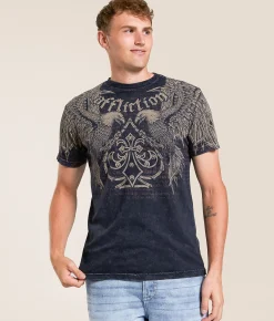 Affliction Skyward Crown T-Shirt Black Lava Wash Clearance
