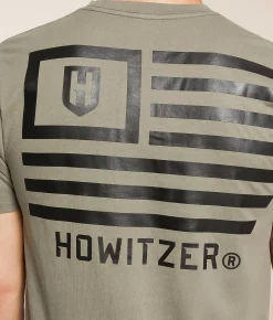 Howitzer Slant Flag T-Shirt Steeple Grey New