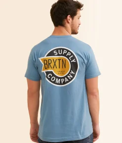 Brixton Sledd T-Shirt Dusty Blue Best