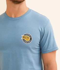 Brixton Sledd T-Shirt Dusty Blue Best