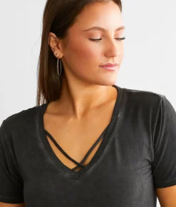 White Crow Sleek Jersey Crossover T-Shirt Apple Butter Hot
