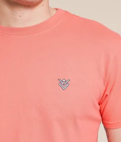 Veece Slender Split T-Shirt Sugar Coral Discount