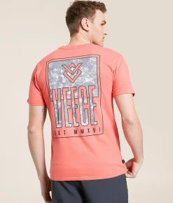 Veece Slender Split T-Shirt Sugar Coral Discount