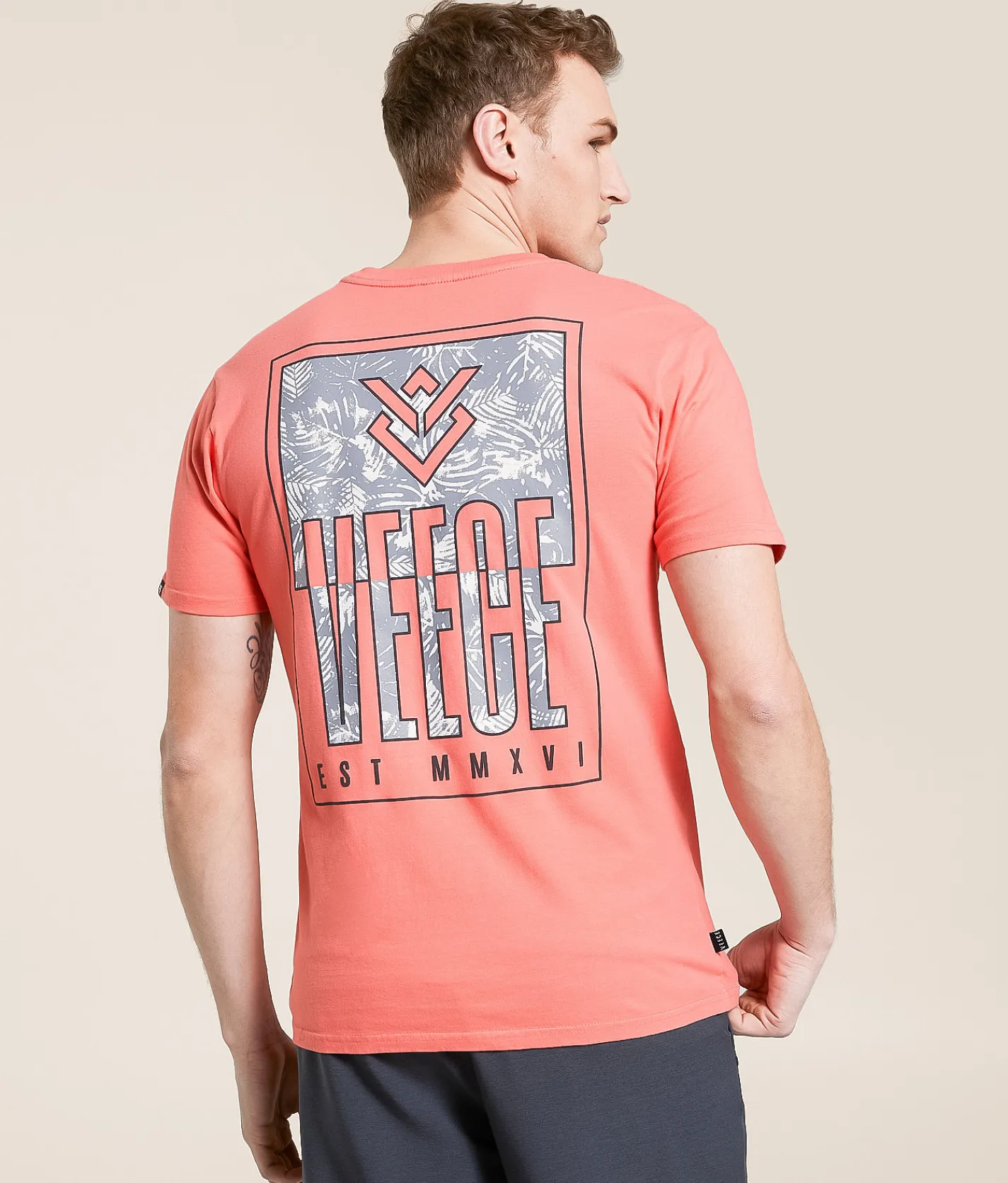 Veece Slender Split T-Shirt Sugar Coral Discount