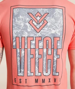 Veece Slender Split T-Shirt Sugar Coral Discount