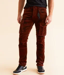 Sale Jeans|Jeans | Smuggler's Moon Slim Straight Camo Corduroy Stretch Jean B. Orange