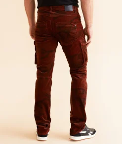 Sale Jeans|Jeans | Smuggler's Moon Slim Straight Camo Corduroy Stretch Jean B. Orange