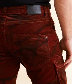 Sale Jeans|Jeans | Smuggler's Moon Slim Straight Camo Corduroy Stretch Jean B. Orange
