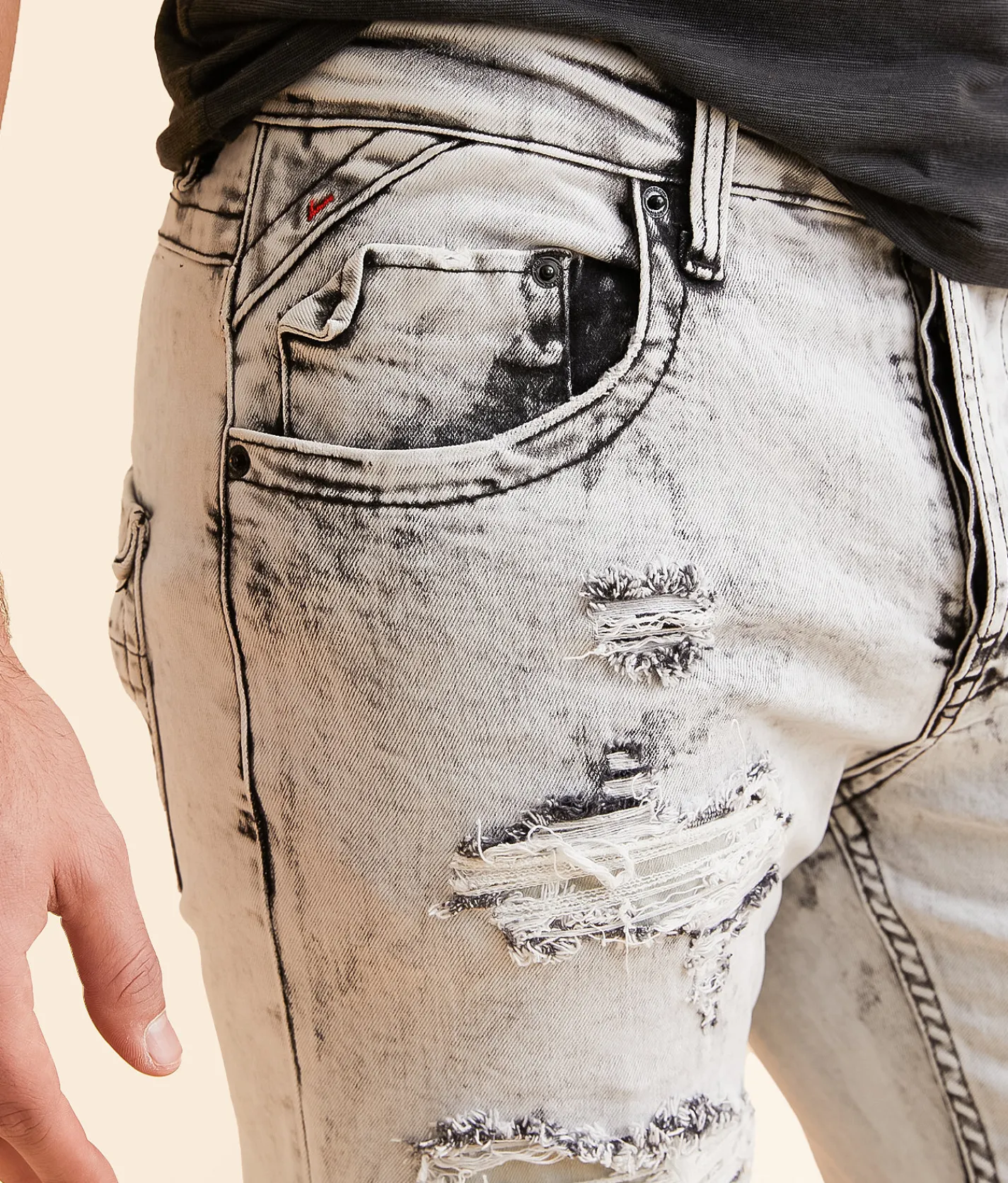 Bottoms|Jeans | Smuggler's Moon Slim Straight Stretch Jean Grey Acid Wash
