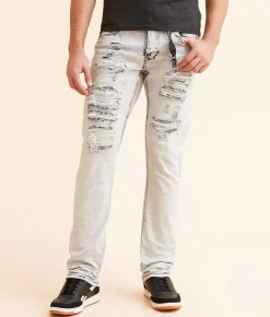 Smuggler's Moon Slim Straight Stretch Jean Grey Acid Wash Best
