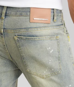 First Row® Slim Straight Stretch Jean Light Stone Tint Outlet