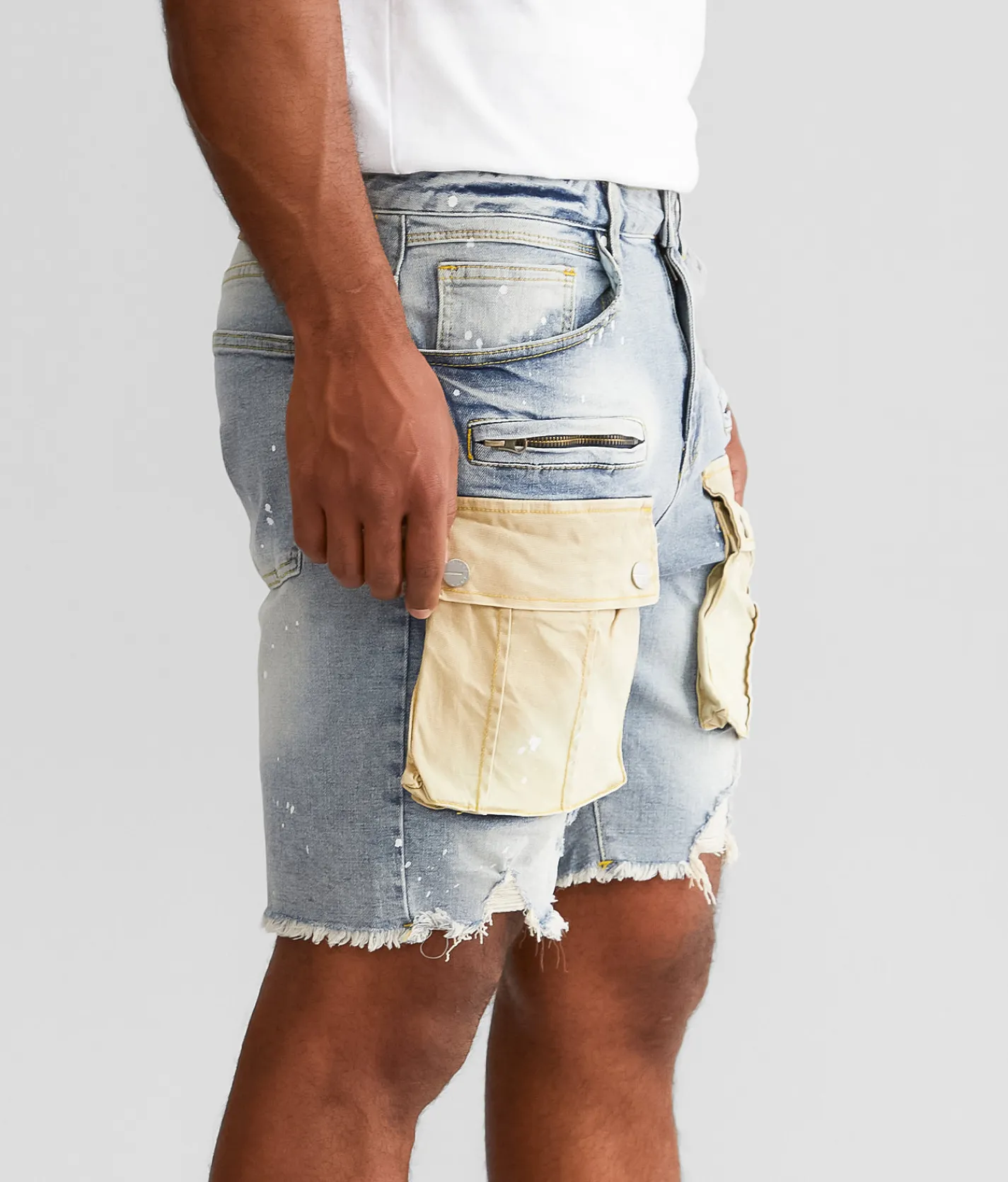 Bottoms|Shorts | First Row® Slim Stretch Short Light Stone Tint