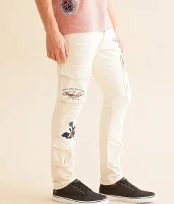 Sale Jeans|Bottoms | Smoke Rise® Slim Taper Stretch Cargo Jean Ecru