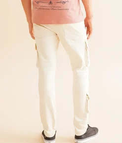 Sale Jeans|Bottoms | Smoke Rise® Slim Taper Stretch Cargo Jean Ecru