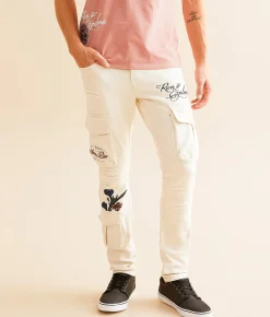 Sale Jeans|Bottoms | Smoke Rise® Slim Taper Stretch Cargo Jean Ecru