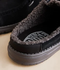 Shoes | HEYDUDE™ Slip Warmth Leather Slipper Black Smoke Grey