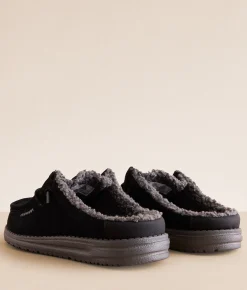 Shoes | HEYDUDE™ Slip Warmth Leather Slipper Black Smoke Grey