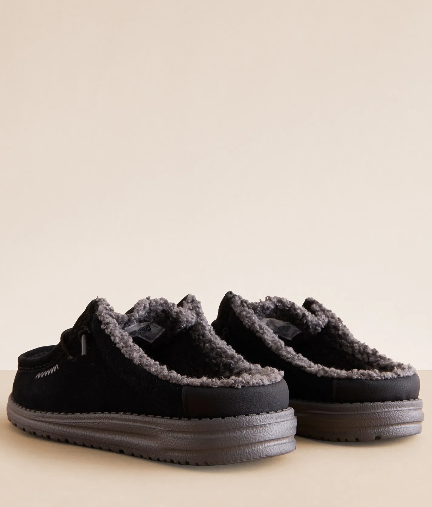 Shoes | HEYDUDE™ Slip Warmth Leather Slipper Black Smoke Grey