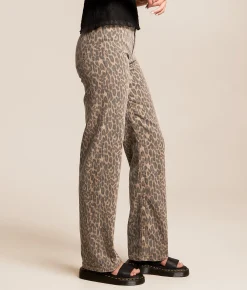 HIDDEN Sloane Classic Straight Stretch Jean Cheetah New