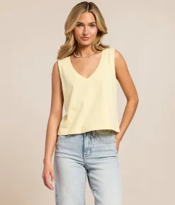 Tops | Z Supply Sloane Cropped Tank Top Lemon Citrus