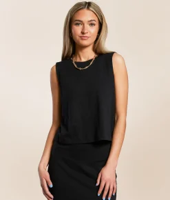 Z Supply Sloane Cropped Tank Top Black