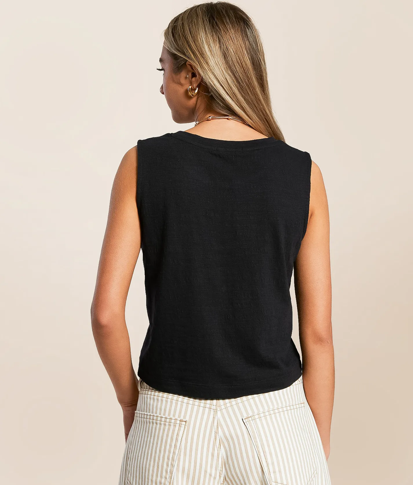 Z Supply Sloane Cropped Tank Top Black