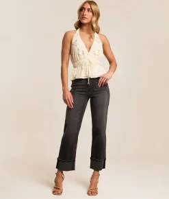 HIDDEN Sloane Cuffed Classic Straight Stretch Jean Charcoal Outlet