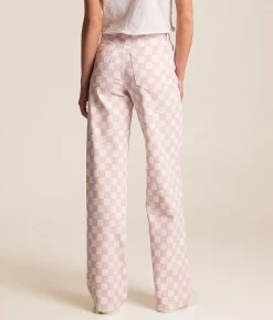 Jeans|Bottoms | HIDDEN Sloane Dad Checker Print Stretch Jean Barely Pink