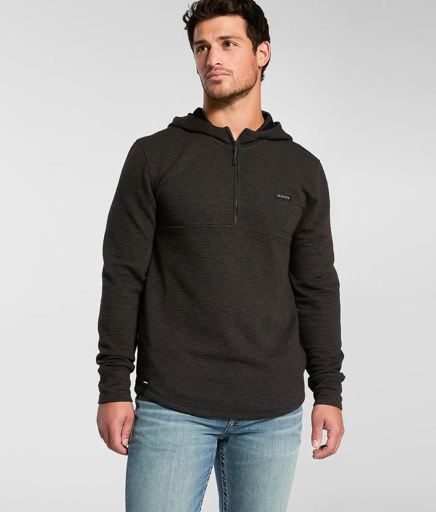 Maven Co-op Slope Quarter Zip Hoodie Espresso Sale