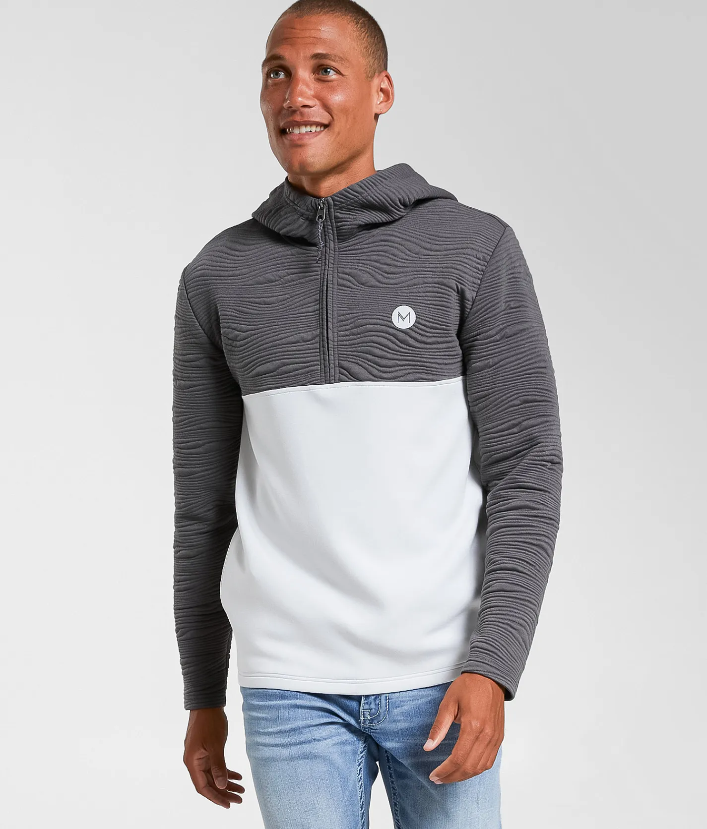 Tops | Maven Co-op Slope Quarter Zip Hoodie Charcoal Oyster