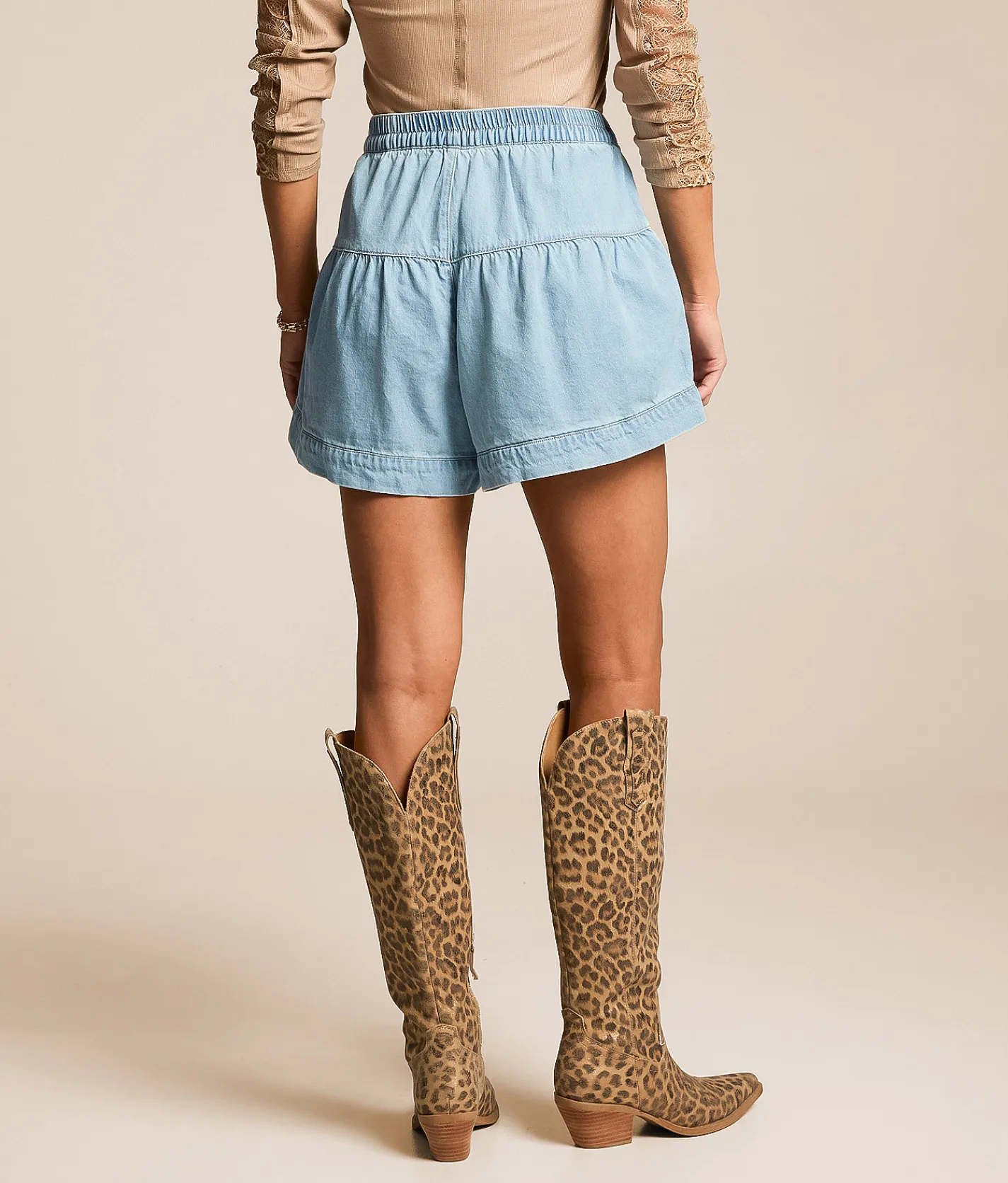 Risen Slouchy Denim Short Light Discount