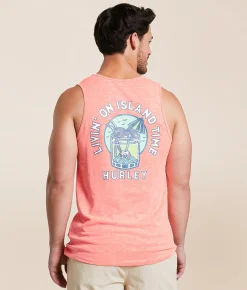 Hurley Slub Island Tank Top White Lava Glow Outlet