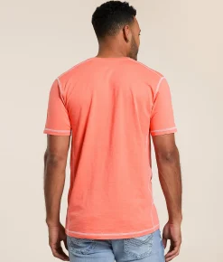 Buckle Black Slub Knit Henley Living Coral Discount