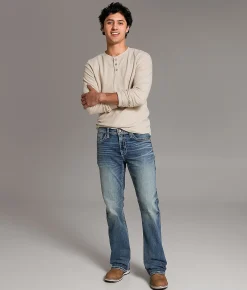 Tops | BKE Slub Knit Henley Almond Milk