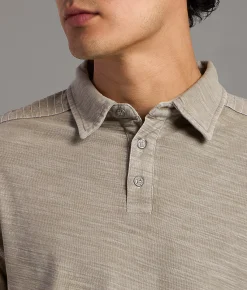 Buckle Black Slub Knit Polo Smokey Olive Clearance