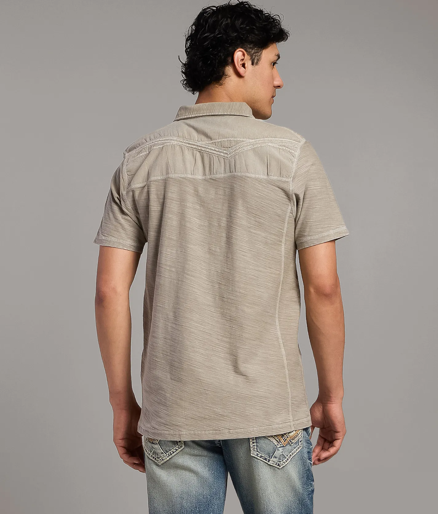 Buckle Black Slub Knit Polo Smokey Olive Clearance