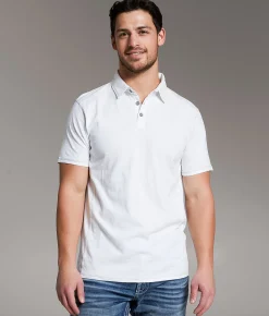 Tops | BKE Slub Knit Polo White Cloud Dancer