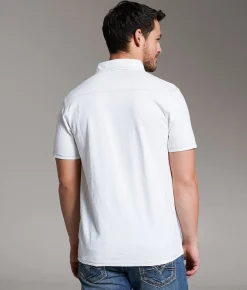 Tops | BKE Slub Knit Polo White Cloud Dancer