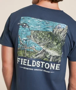 Tops|Graphic T-Shirts | Fieldstone Mouth Bass T-Shirt Denim