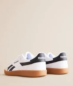 Reebok® Smash Edge Leather Sneaker Black White Gum Hot