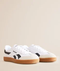 Reebok® Smash Edge Leather Sneaker Black White Gum Hot