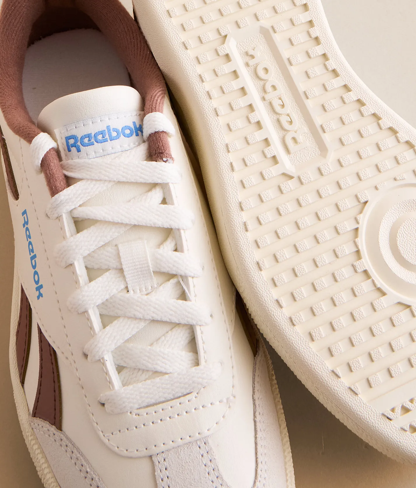 Reebok® Smash Edge Leather Sneaker Chalk Scorched Earth Clearance