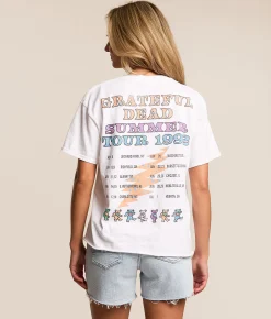 Junkfood Smiley Grateful Dead Band T-Shirt White Sale