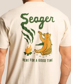 Seager Smokey T-Shirt Cream Discount