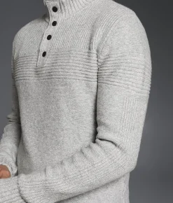 Outpost Makers Snap Henley Sweater Grey Combo Best