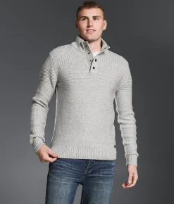 Outpost Makers Snap Henley Sweater Grey Combo Best
