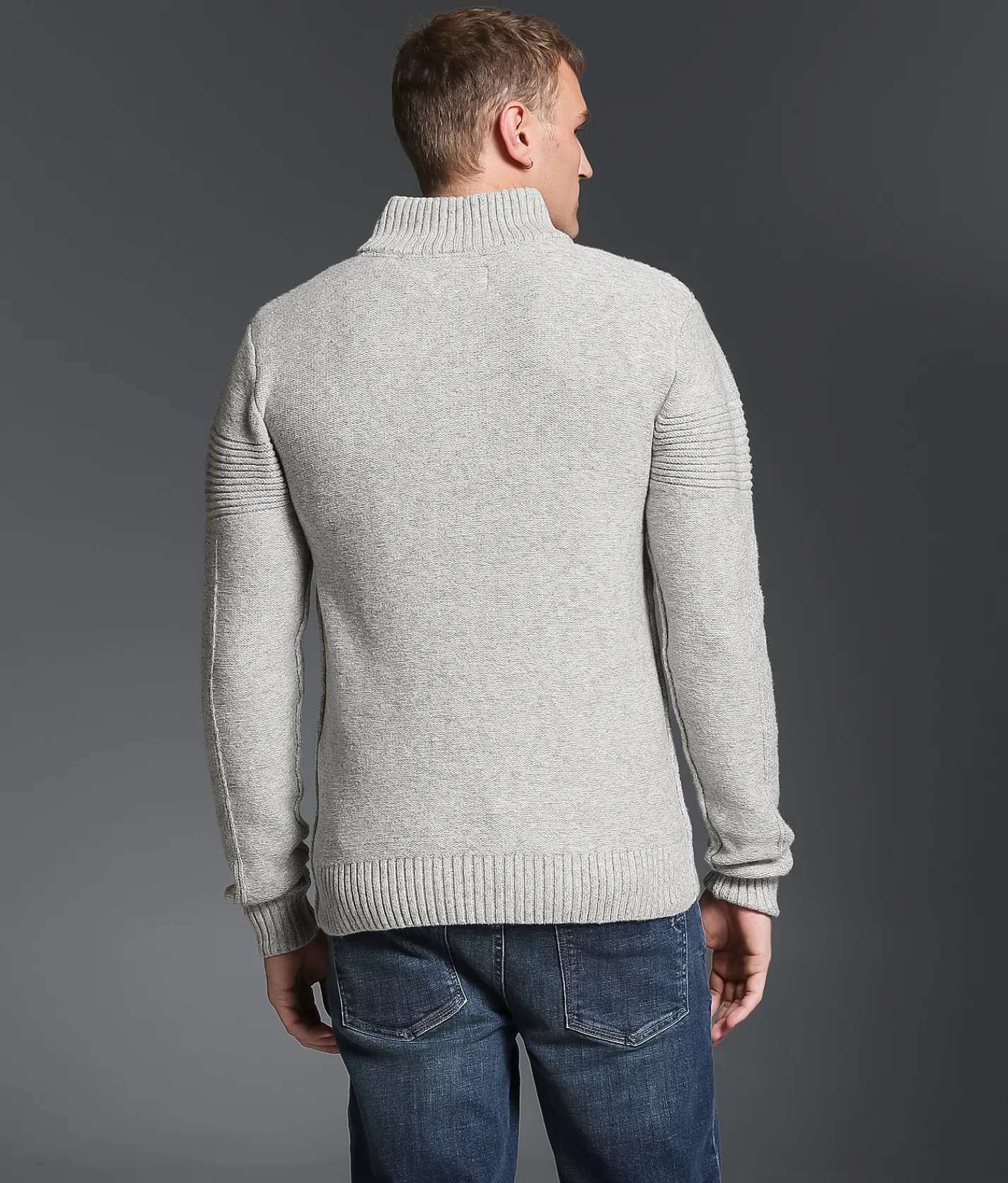 Outpost Makers Snap Henley Sweater Grey Combo Best