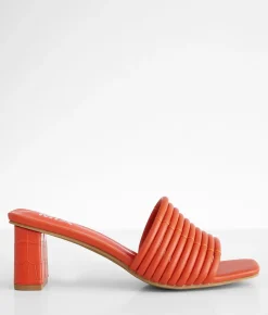 Shoes | Mia Sofya Heeled Sandal Orange